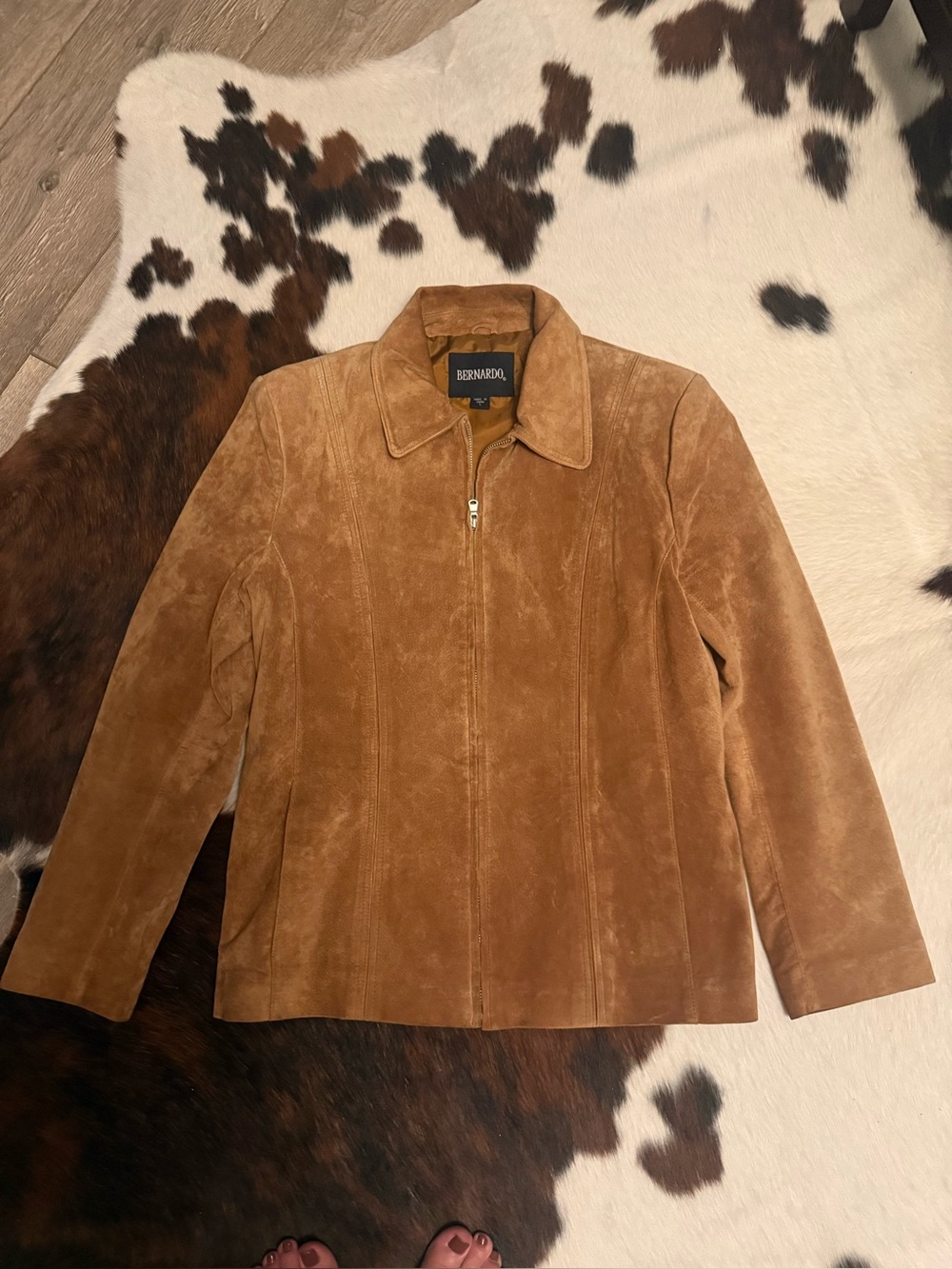 Bernardo Women's Light Brown Suede Zip Jacket